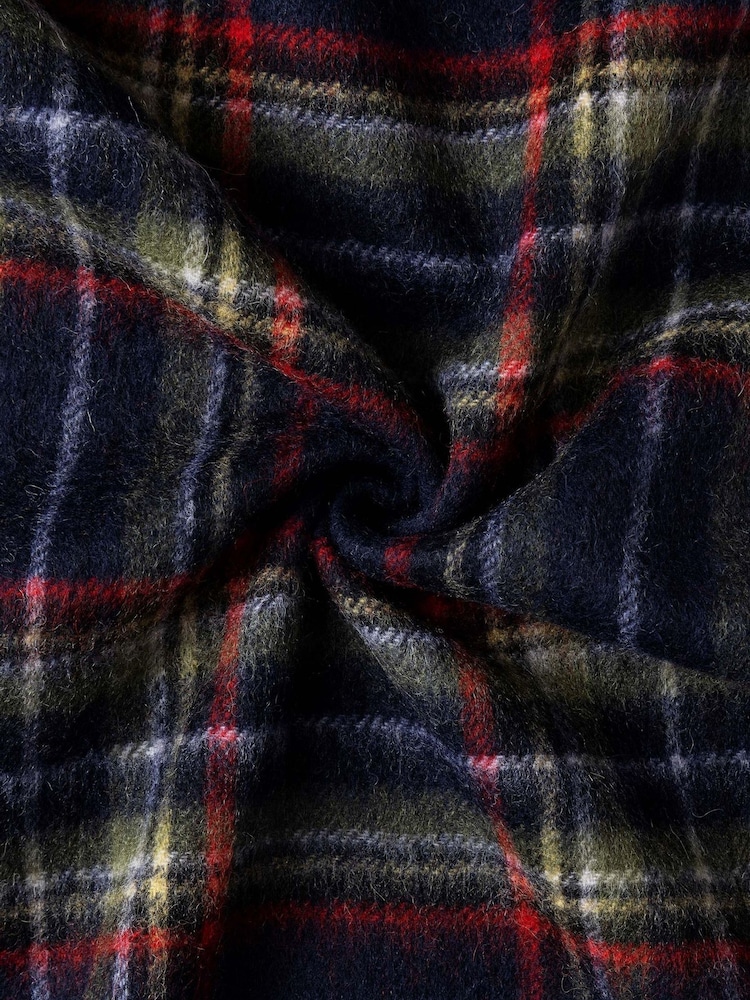 Hackett Wool-Cashmere Branded Plaid Scarf - Imaginea 2 din 3
