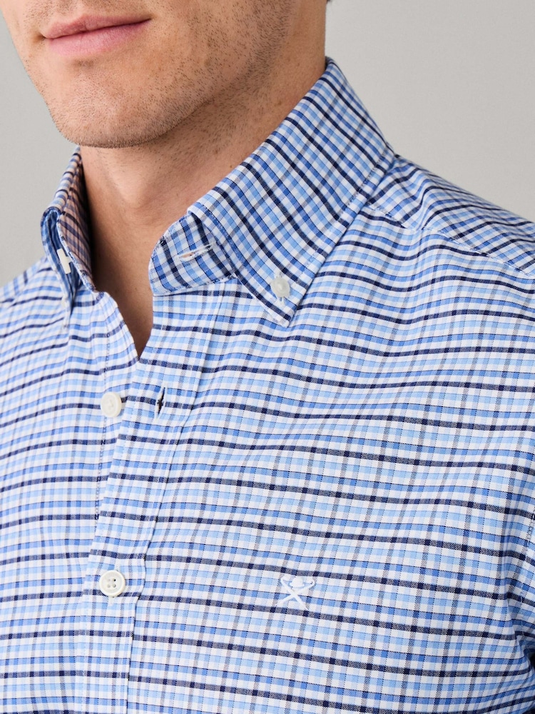 Blau - Hackett Tailored Fit Tri-Colour Gingham Shirt - Bild 2 von 6 Blau - Hackett Tailored Fit Tri-Colour Gingham Shirt - Bild 2 von 6