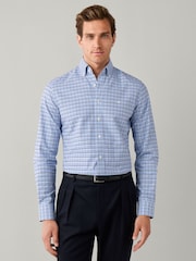 Blau - Hackett Tailored Fit Tri-Colour Gingham Shirt - Bild 3 von 6