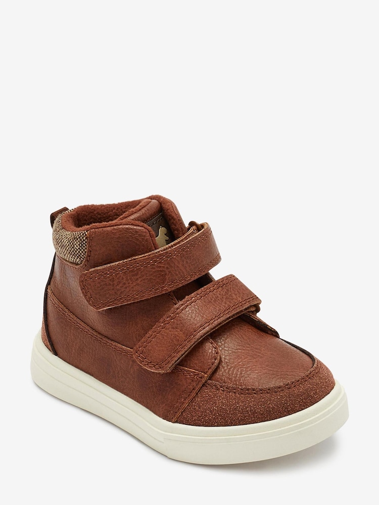 Tan Brown Standard Fit (F) Warm Lined Touch Fastening Boots - Image 4 of 7