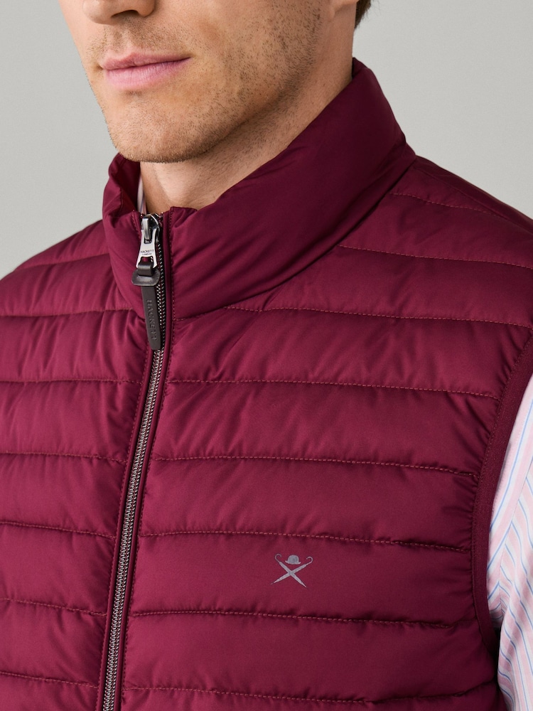 Hackett Red Ultra Lightweight Gilet - Image 2 of 5 Hackett Red Ultra Lightweight Gilet - Image 2 of 5