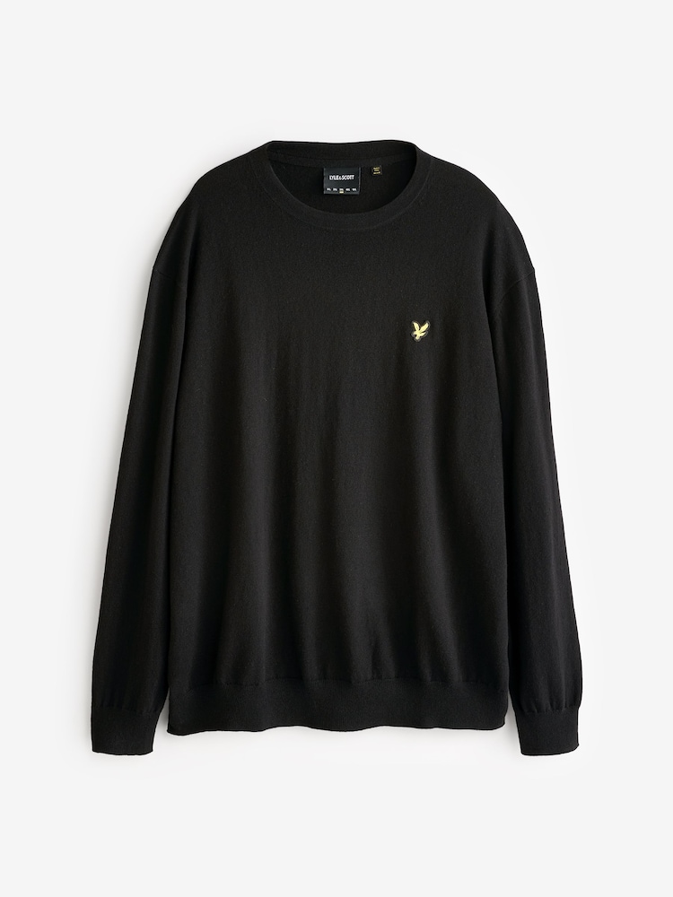 كنزة من صوف ميرينو برقبة مستديرة مقاس كبير وطويل من Lyle & Scott لدى Next - صورة 1 من 1