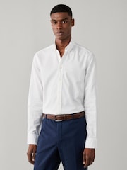 Hvit - Hackett Skreddersydd Garment Dyed Oxford-skjorte - Bilde 3 av 6