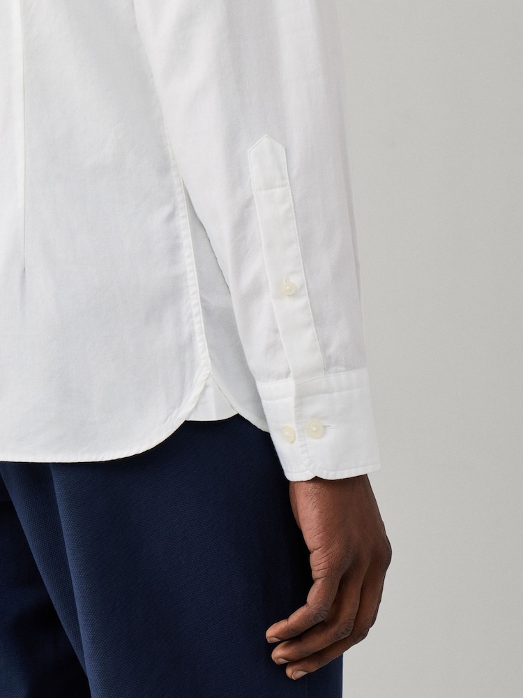 Hackett White Tailored Fit Garment Dyed Oxford Shirt - Image 6 of 6 Hackett White Tailored Fit Garment Dyed Oxford Shirt - Image 6 of 6