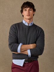 Hackett Grey Cotton Branded Crew Neck Jumper - Image 1 of 5