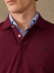 Hackett Red Classic Fit Long Sleeve Branded Polo Shirt - Image 2 of 5