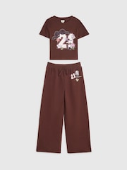 River Island Red Floral T-Shirt & Trousers Track Set - Image 1 of 4
