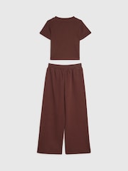 River Island Red Floral T-Shirt & Trousers Track Set - Image 2 of 4