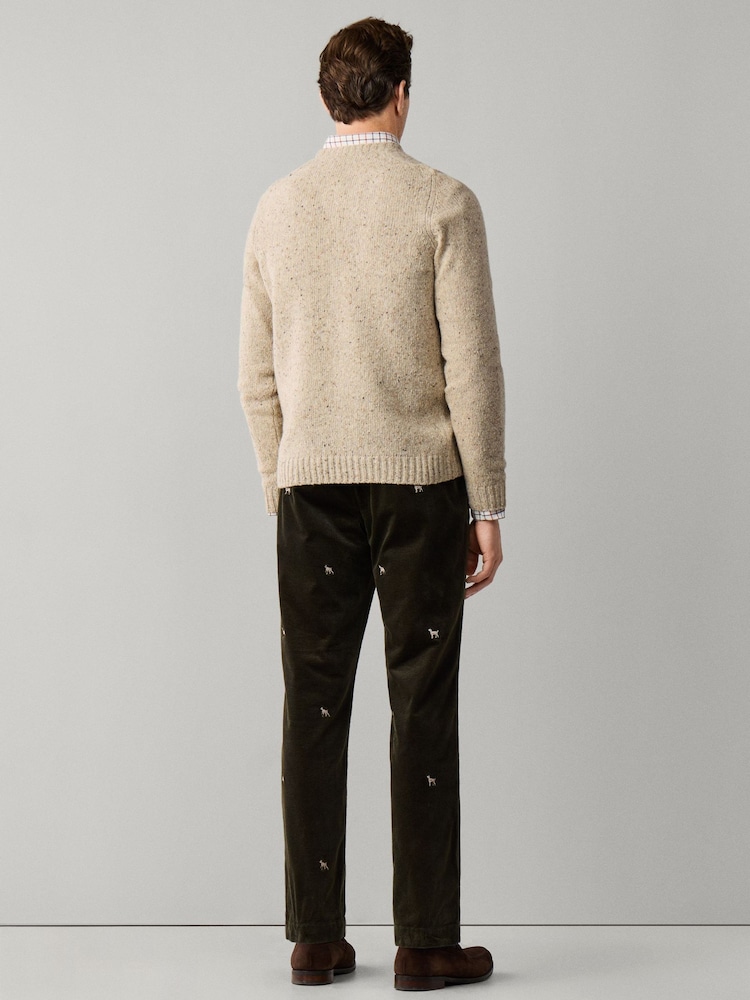 Hackett Brown Merino Wool Donegal Crew Neck Jumper - Image 5 of 5 Hackett Brown Merino Wool Donegal Crew Neck Jumper - Image 5 of 5