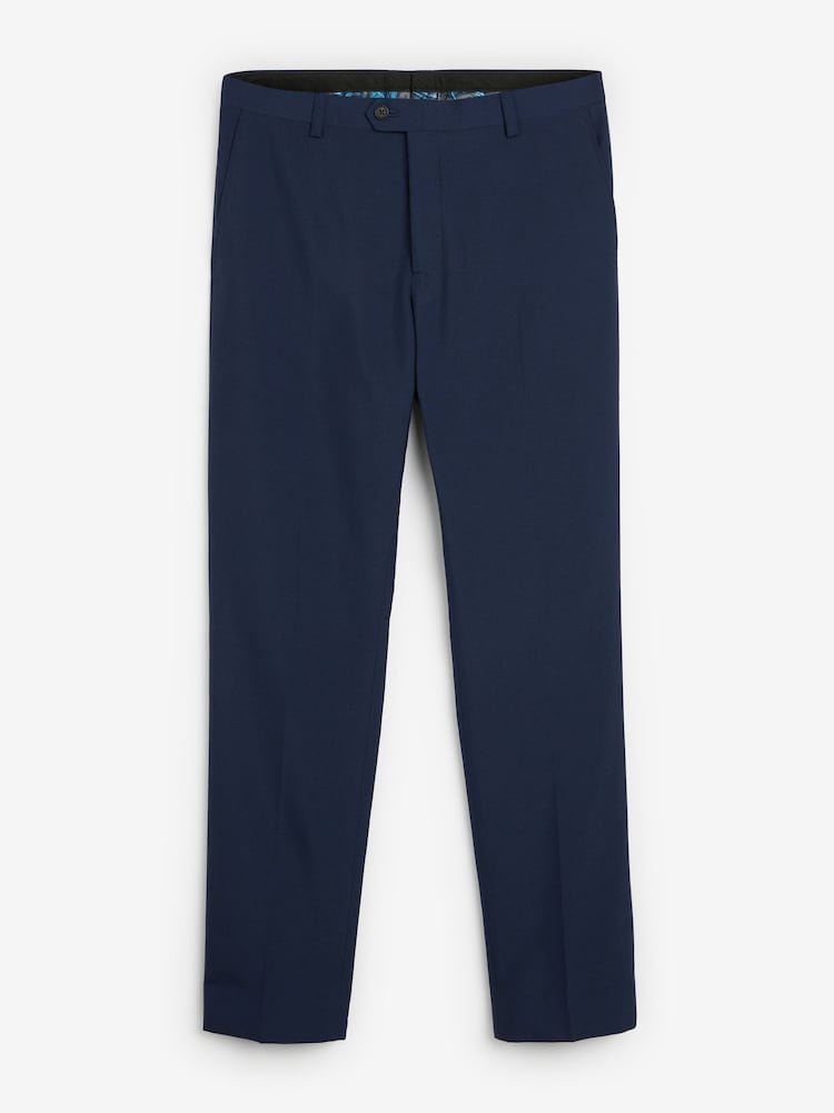 Bright Blue Slim Fit Suit Trousers - Image 4 of 6