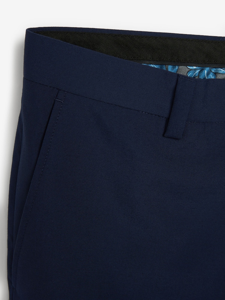 Bright Blue Slim Fit Suit Trousers - Image 5 of 6