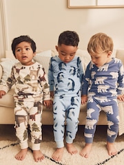 Blau/Creme Pinguin/Eisbär - Kuschelpyjamas im 3er-Pack (9 M.–8 J.) - Bild 1 von 8