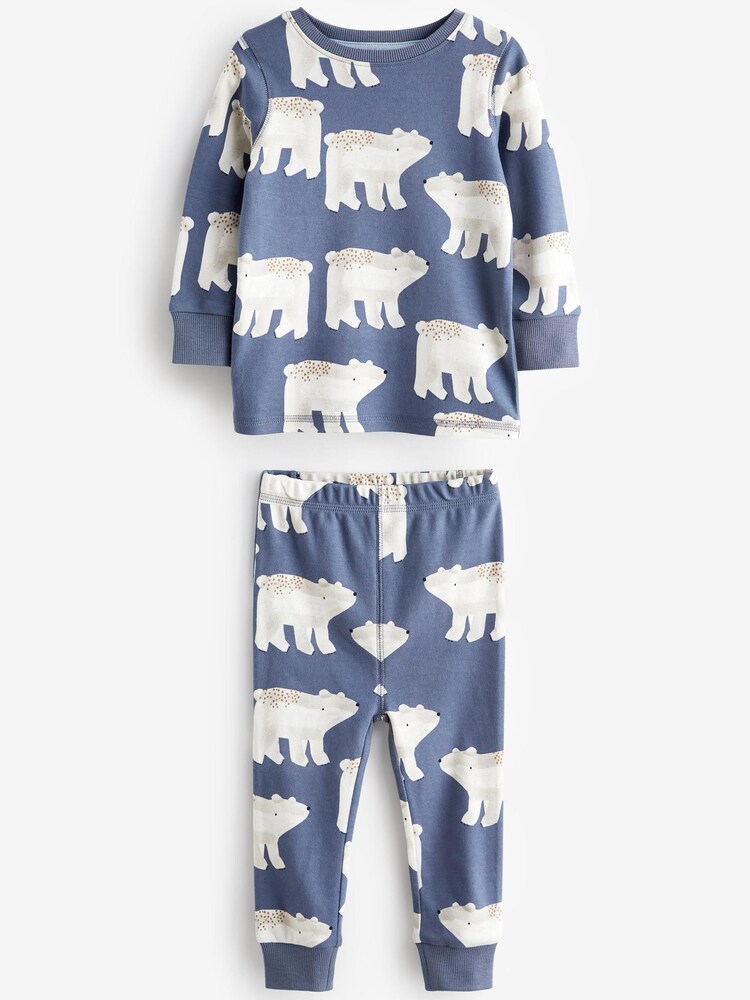 Blue/Ecru Cream Penguin/Polar Bear - Przytulne piżamy, (9 miesięcy – 8 lat), 3 sztuki w opakowaniu zbiorczym - Image 4 of 8