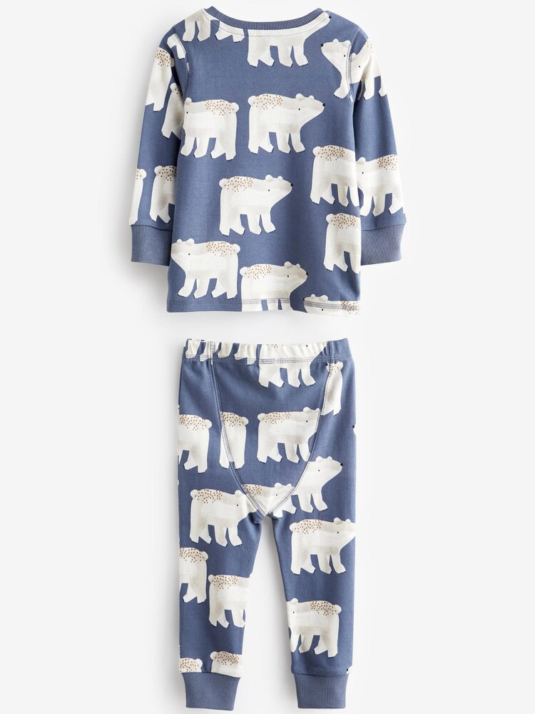 Blue/Ecru Cream Penguin/Polar Bear - Przytulne piżamy, (9 miesięcy – 8 lat), 3 sztuki w opakowaniu zbiorczym - Image 5 of 8