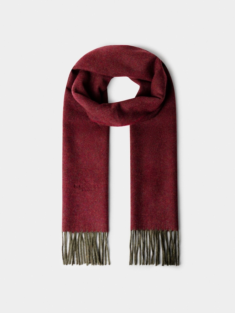 Rouge - Hackett Wool-Cashmere Twill Scarf - Made in Italy - Image 1 sur 3 Rouge - Hackett Wool-Cashmere Twill Scarf - Made in Italy - Image 1 sur 3