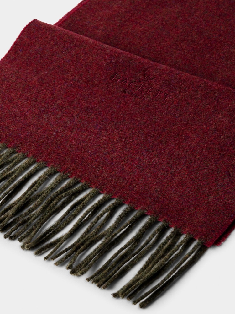 Rouge - Hackett Wool-Cashmere Twill Scarf - Made in Italy - Image 3 sur 3 Rouge - Hackett Wool-Cashmere Twill Scarf - Made in Italy - Image 3 sur 3