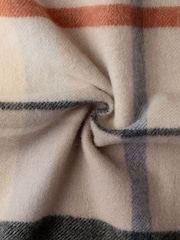 Hackett Brown Wool-Cashmere Branded Plaid Scarf - Image 2 of 3