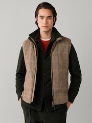 Hackett Wool Blend Tattersall Padded Gilet - Εικόνα 1 από 11