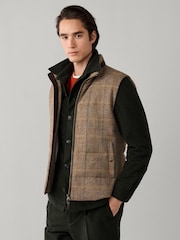 Hackett Wool Blend Tattersall Padded Gilet - Εικόνα 6 από 11