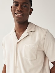 Lyle & Scott Natural Towelling Resort Shirt - Image 4 of 4