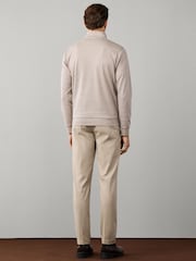 Hackett Brown Travel Twill Cotton Half Button Sweat Top - Image 5 of 5