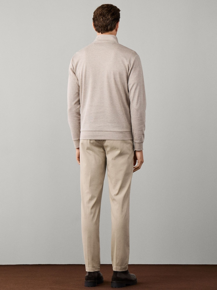 Hackett Brown Travel Twill Cotton Half Button Sweat Top - Image 5 of 5 Hackett Brown Travel Twill Cotton Half Button Sweat Top - Image 5 of 5