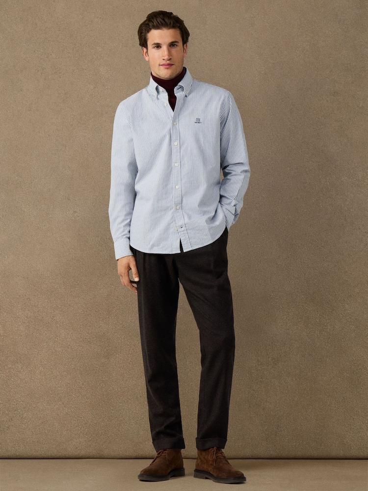 Lys Blå - Hackett Classic Fit Striped Oxford Shirt - Bilde 2 av 5