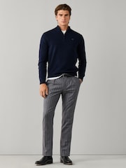 Hackett Blue Lambswool Quarter Zip Jumper - Image 3 of 7