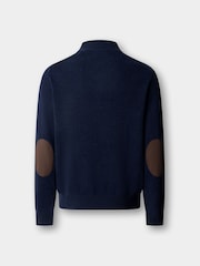 Hackett Blue Lambswool Quarter Zip Jumper - Image 6 of 7