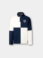 Hackett Blue Classic Fit Tattersall Trim Rugby Shirt - Image 1 of 2