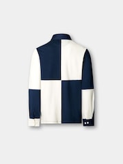Hackett Blue Classic Fit Tattersall Trim Rugby Shirt - Image 2 of 2