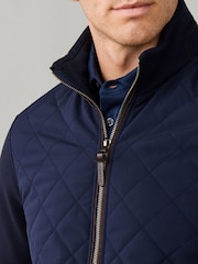 Hackett Blue Travel Hybrid Full Zip Sweat Top - Image 2 of 6