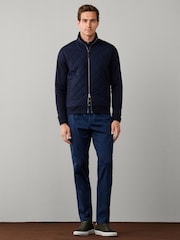 Hackett Blue Travel Hybrid Full Zip Sweat Top - Image 4 of 6