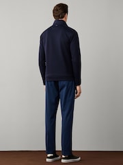 Hackett Blue Travel Hybrid Full Zip Sweat Top - Image 5 of 6