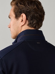 Hackett Blue Travel Hybrid Full Zip Sweat Top - Image 6 of 6