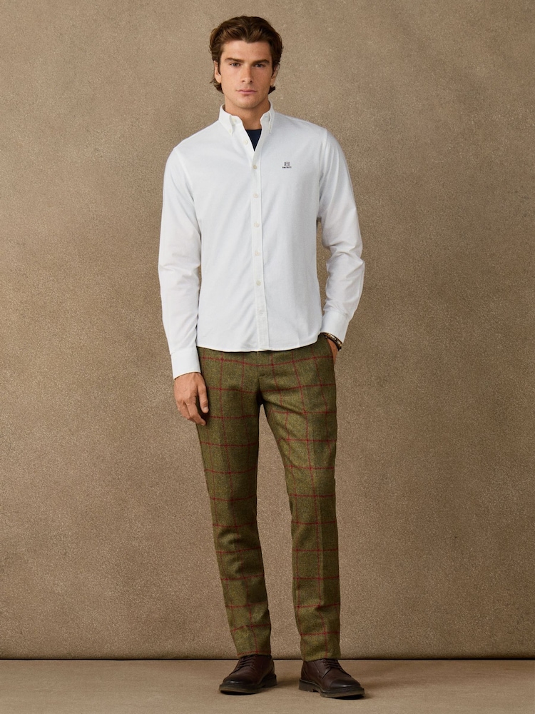 Hackett White Classic Fit Solid Oxford Shirt - Image 2 of 4 Hackett White Classic Fit Solid Oxford Shirt - Image 2 of 4