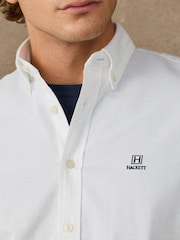 Hackett White Classic Fit Solid Oxford Shirt - Image 4 of 4