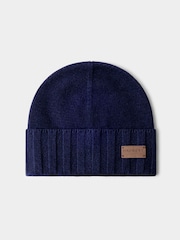 Hackett Blue Pure Cashmere Beanie Hat - Image 1 of 4