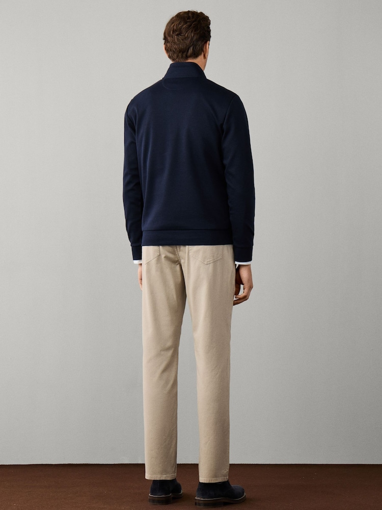 Hackett Blue Travel Twill Cotton Half Button Sweat Top - Image 5 of 5 Hackett Blue Travel Twill Cotton Half Button Sweat Top - Image 5 of 5