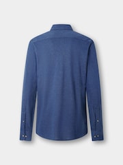 Hackett Blue Tailored Fit Melange Jersey Shirt - Image 2 of 2