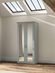 Wiemann Sage Green Truro Double Mirror Semi Fitted Wardrobe - Image 1 of 4