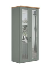 Wiemann Sage Green Truro Double Mirror Semi Fitted Wardrobe - Image 3 of 4