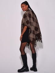 South Beach Check Fringe Shawl - Attēls 2 no 4
