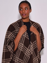 South Beach Check Fringe Shawl - Attēls 3 no 4