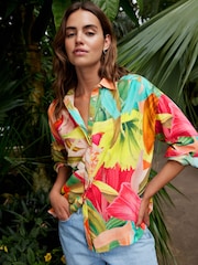 Kew Collection Multi Tropical Floral Print Long Sleeve Shirt - Image 1 of 6