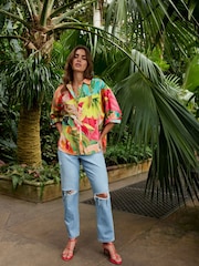 Kew Collection Multi Tropical Floral Print Long Sleeve Shirt - Image 2 of 6
