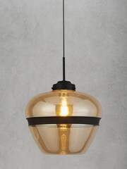 Searchlight Champagne Gold/Black Taylor Ceiling Light Pendant - Image 1 of 3