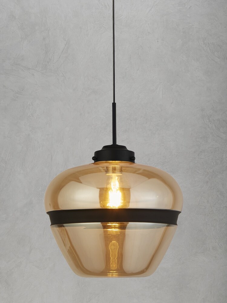 Searchlight Champagne Gold/Black Taylor Ceiling Light Pendant - Image 1 of 3
