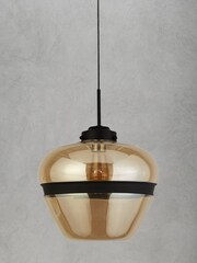 Searchlight Champagne Gold/Black Taylor Ceiling Light Pendant - Image 2 of 3