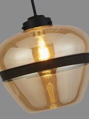 Searchlight Champagne Gold/Black Taylor Ceiling Light Pendant - Image 3 of 3